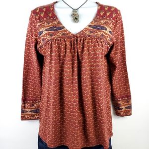 LUCKY BRAND Boho Tunic Peasant Top